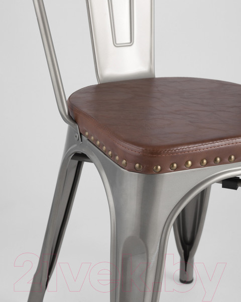 Изображение товара Стул Stool Group Tolix Soft / LF818C Grey 7083/PU7002 (серебристый)