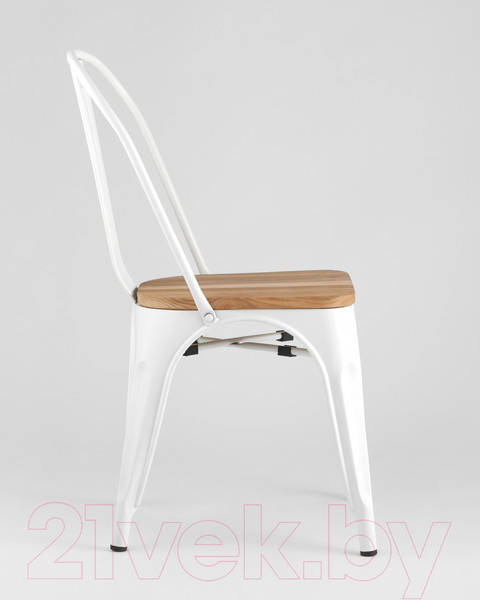 Изображение товара Стул Stool Group Tolix / YD-H440B-W LG-02 (белый глянцевый/светлое дерево)