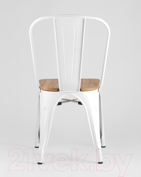 Изображение товара Стул Stool Group Tolix / YD-H440B-W LG-02 (белый глянцевый/светлое дерево)