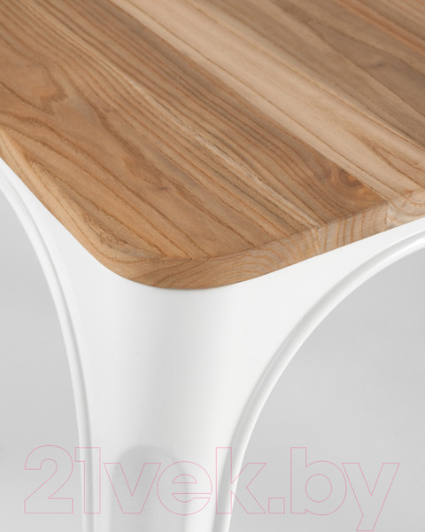 Изображение товара Стул Stool Group Tolix / YD-H440B-W LG-02 (белый глянцевый/светлое дерево)