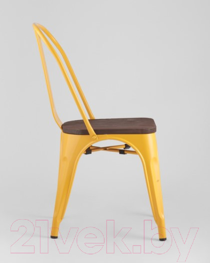 Изображение товара Стул Stool Group Tolix Wood / YD-H440B-W LG-06 (желтый глянцевый/темное дерево)