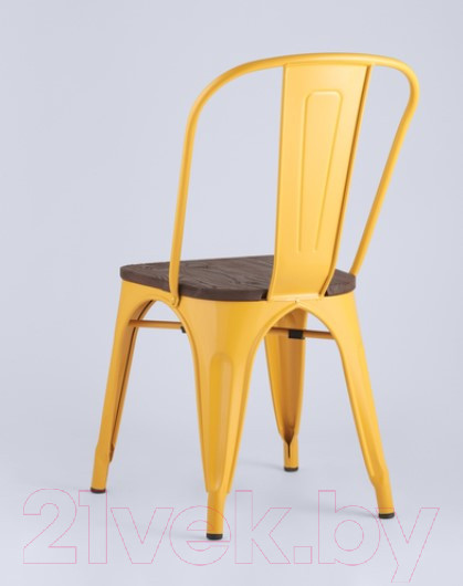 Изображение товара Стул Stool Group Tolix Wood / YD-H440B-W LG-06 (желтый глянцевый/темное дерево)