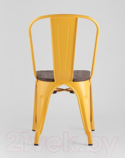 Изображение товара Стул Stool Group Tolix Wood / YD-H440B-W LG-06 (желтый глянцевый/темное дерево)