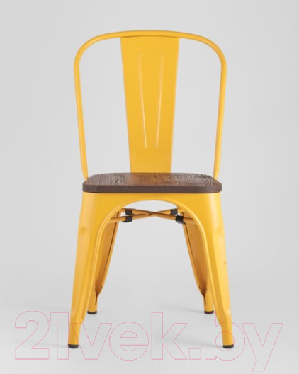 Изображение товара Стул Stool Group Tolix Wood / YD-H440B-W LG-06 (желтый глянцевый/темное дерево)