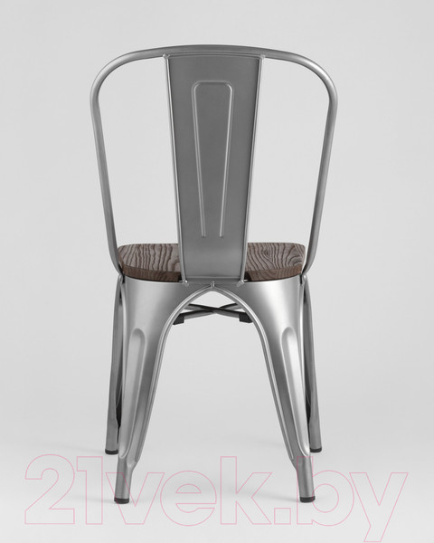 Изображение товара Стул Stool Group Tolix Wood / YD-H440B-W YG-15 (серебристый матовый/темное дерево)