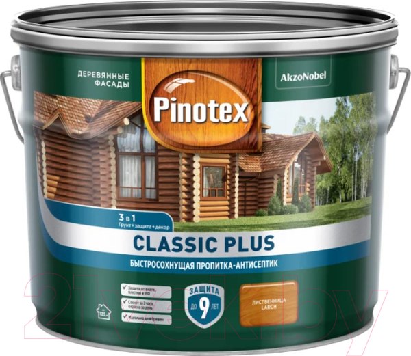 Изображение товара Антисептик для древесины Pinotex Classic Plus 3в1 (2.5л, лиственница)