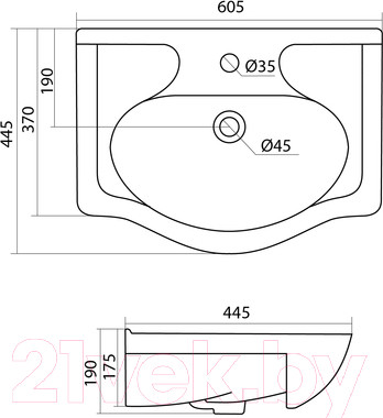 Изображение товара Тумба с умывальником Акватон Фиджи 60 (1A1796K0FG010)