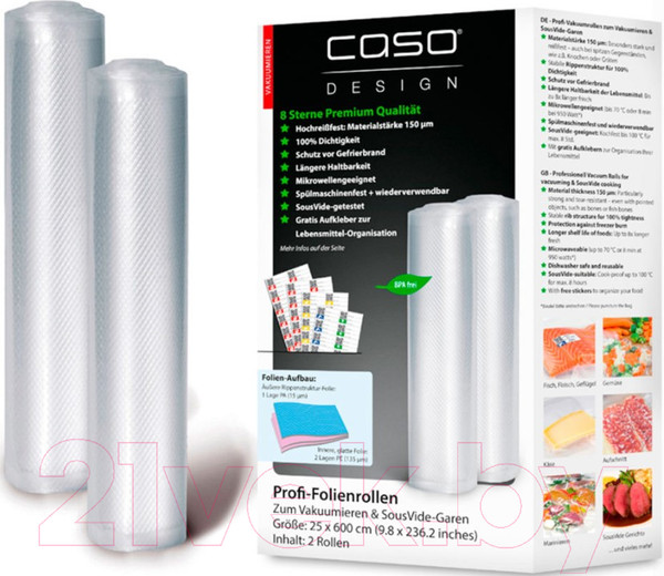 Изображение товара Набор вакуумных рулонов Caso VC 25x600