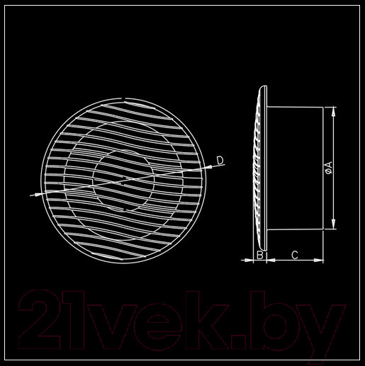 Изображение товара Вентилятор накладной Dospel D132 D100 NV 10 / 007-0438