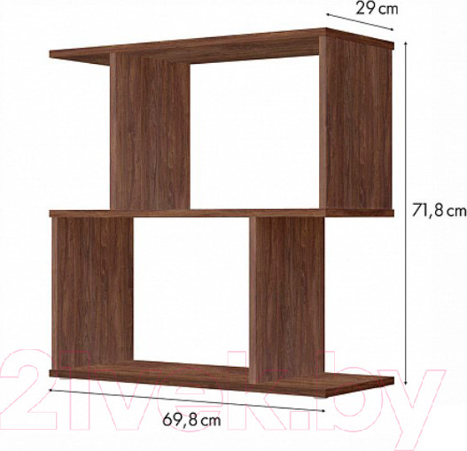 Изображение товара Стеллаж Polini Kids Home Smart Фигурный 2 секции / 0002270.76 (винтаж)