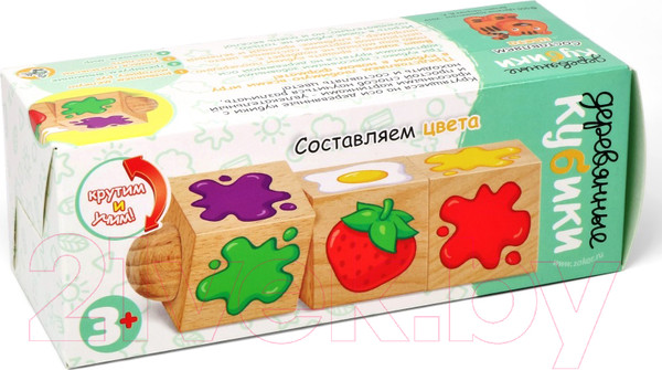 Изображение товара Развивающая игра Десятое королевство Кубики на оси. Составляем цвета / 02966