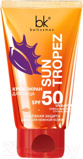 Изображение товара Крем солнцезащитный BelKosmex Sun Tropez Крем-экран для лица SPF50 (50г)