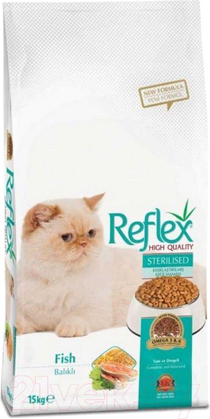 Изображение товара Сухой корм для кошек REFLEX Cat Sterilized с лососем (15кг)