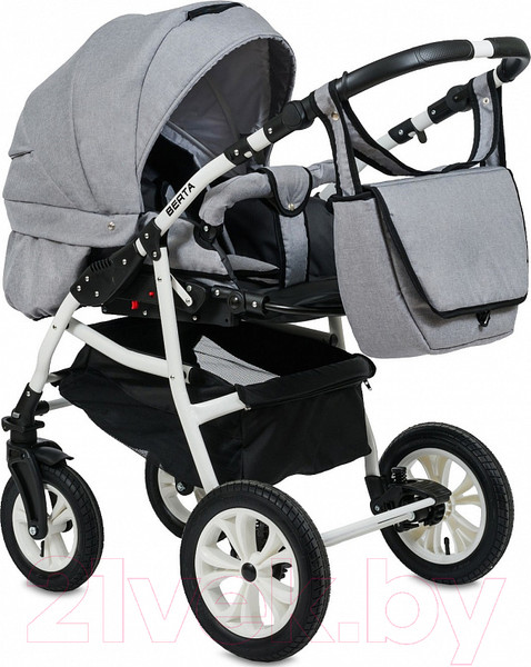 Изображение товара Детская универсальная коляска Alis Berta F 3 в 1 (Be 05, светло-серый)