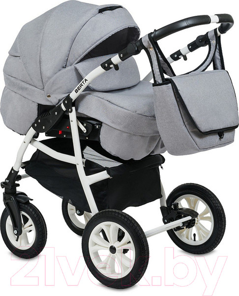 Изображение товара Детская универсальная коляска Alis Berta F 3 в 1 (Be 05, светло-серый)