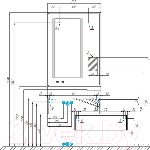 Изображение товара Тумба с умывальником Акватон Сакура 80 (1A2364K1SKW80)