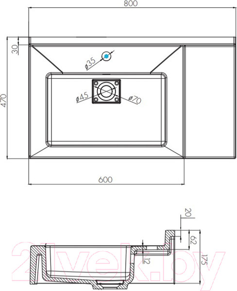 Изображение товара Тумба с умывальником Акватон Сакура 80 (1A2364K1SKW80)