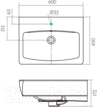 Изображение товара Тумба с умывальником Акватон Сильва 60 (1A2118K1SIW60)