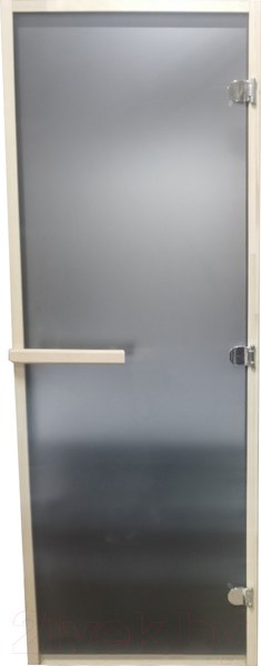 Изображение товара Стеклянная дверь для бани/сауны Doorwood Сумерки 190х70 (графит/листва)