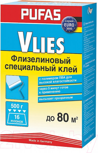 Изображение товара Клей для обоев Pufas Флизелиновый Euro 3000 (500г)