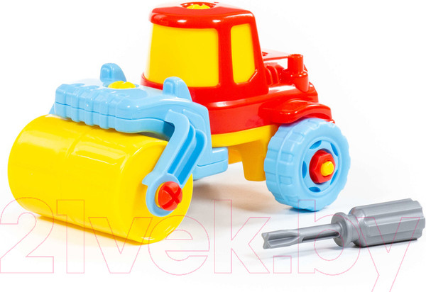 Изображение товара Игрушка-конструктор Полесье Дорожный каток / 77776 (18эл)