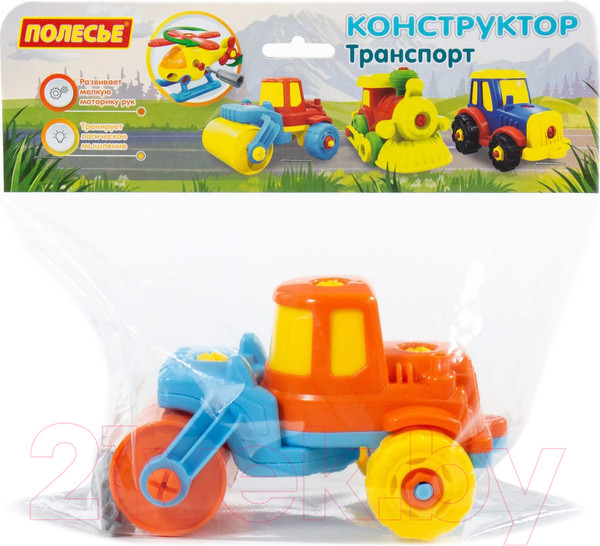Изображение товара Игрушка-конструктор Полесье Дорожный каток / 77776 (18эл)