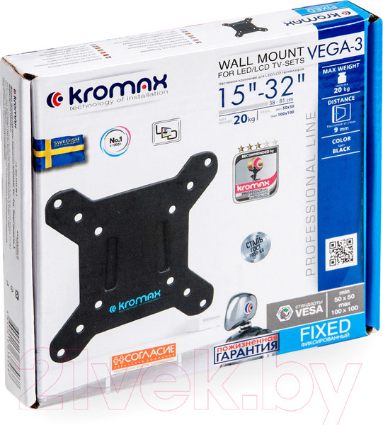 Изображение товара Кронштейн для телевизора Kromax Vega-3 (черный)