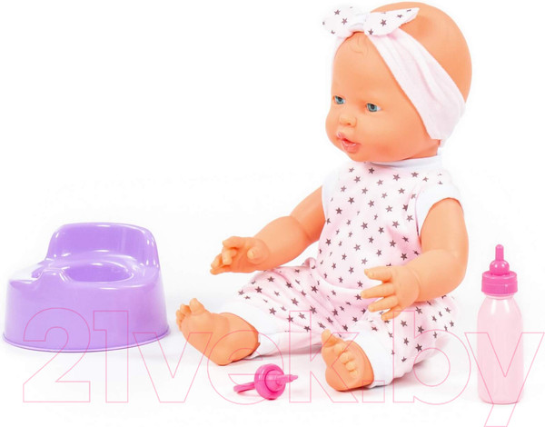 Изображение товара Пупс с аксессуарами Полесье Веселый с соской, бутылочкой и горшком / 86747