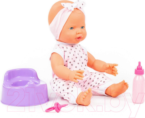 Изображение товара Пупс с аксессуарами Полесье Веселый с соской, бутылочкой и горшком / 86747