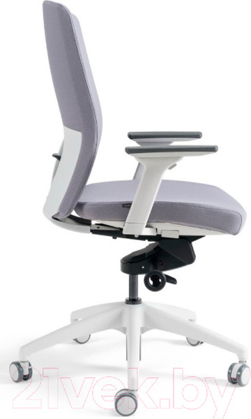 Изображение товара Кресло офисное Bestuhl J2 White Pl без подголовника с подлокотником (серая ткань)