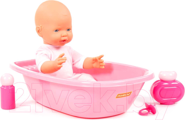 Изображение товара Пупс с аксессуарами Полесье Веселый с соской и набором для купания / 86778