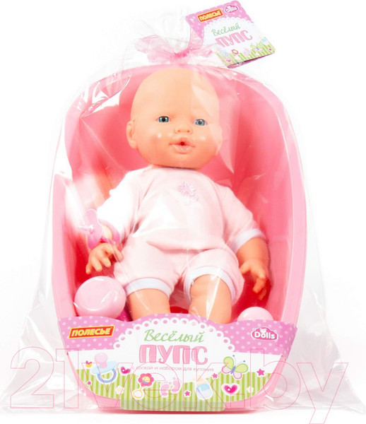 Изображение товара Пупс с аксессуарами Полесье Веселый с соской и набором для купания / 86778