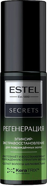 Изображение товара Эликсир для волос Estel Secrets Регенерация для поврежденных волос Экстравосстановление (100мл)