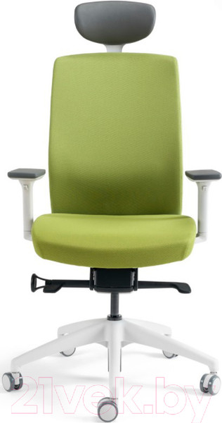 Изображение товара Кресло офисное Bestuhl J2 White Pl с подголовником и подлокотником (зеленая ткань)