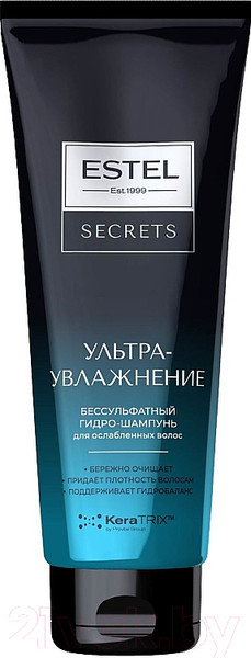 Изображение товара Шампунь для волос Estel Secrets Ультраувлажнение для ослабленных волос Бессульфатный (250мл)