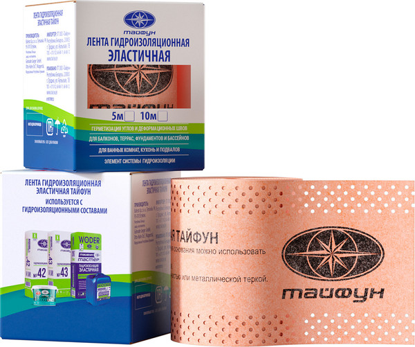 Изображение товара Гидроизоляционная лента Тайфун Высокоэластичная (5м)