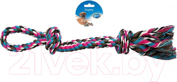 Изображение товара Игрушка для собак Duvo Plus Веревочная с ручкой и узлом / 4705029/DV
