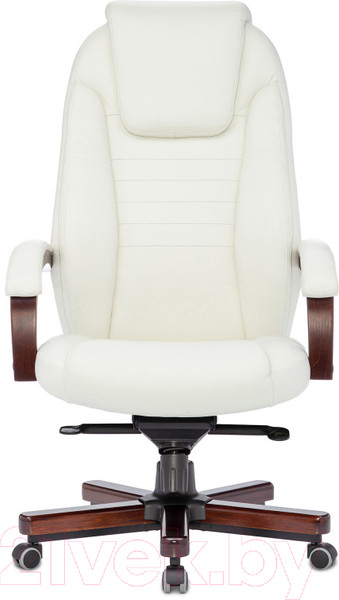 Изображение товара Кресло офисное Бюрократ T-9923WALNUT/IVORY (кожа слоновая кость/крестовина дерево)