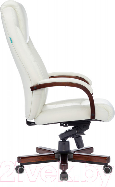 Изображение товара Кресло офисное Бюрократ T-9923WALNUT/IVORY (кожа слоновая кость/крестовина дерево)