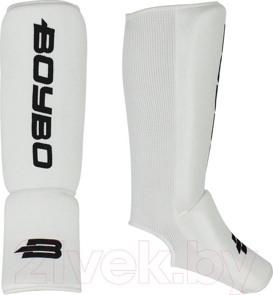 Изображение товара Защита голень-стопа для единоборств BoyBo Хлопчатобумажная (XS, белый)
