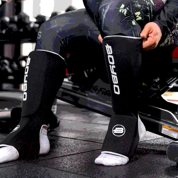 Изображение товара Защита голень-стопа для единоборств BoyBo Хлопчатобумажная BF243 (S, черный)