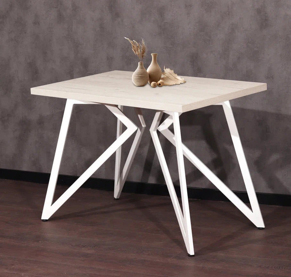 Изображение товара Обеденный стол Millwood Женева Л 120x70x75 (дуб белый Craft/металл белый)