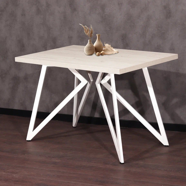 Изображение товара Обеденный стол Millwood Женева Л 130x80x75 (дуб белый Craft/металл белый)