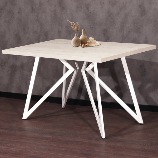 Изображение товара Обеденный стол Millwood Женева Л 160x80x75 (дуб белый Craft/металл белый)