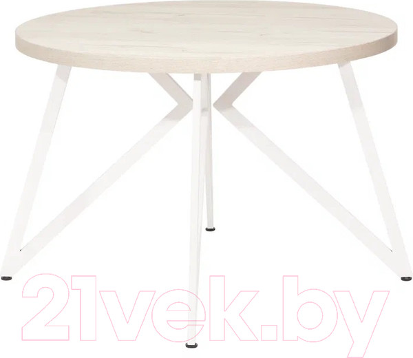 Изображение товара Обеденный стол Millwood Женева Л D110x75 (дуб белый Craft/металл белый)