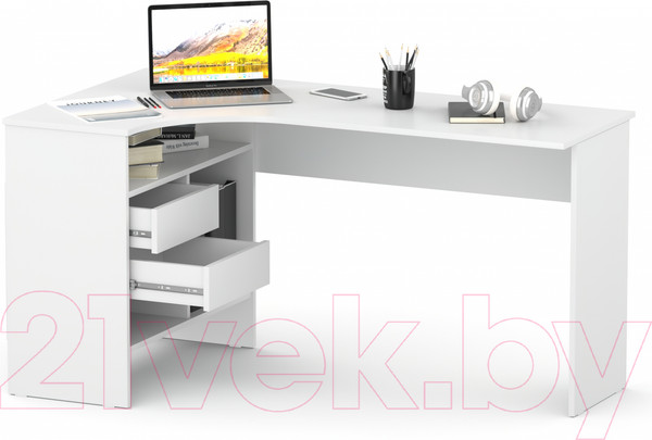 Изображение товара Компьютерный стол Сокол-Мебель СПМ-25 (левый, белый)