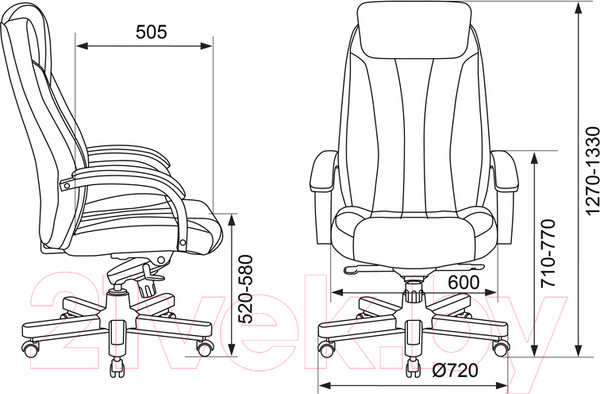 Изображение товара Кресло офисное Бюрократ T-9922WALNUT/BLACK (черный кожа/крестовина дерево)