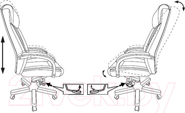 Изображение товара Кресло офисное Бюрократ T-9922WALNUT/BLACK (черный кожа/крестовина дерево)