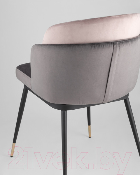 Изображение товара Стул Stool Group Пенелопа / FDC8054 FUT-81 + FUT-64 (вельвет темно-серый/розовый)