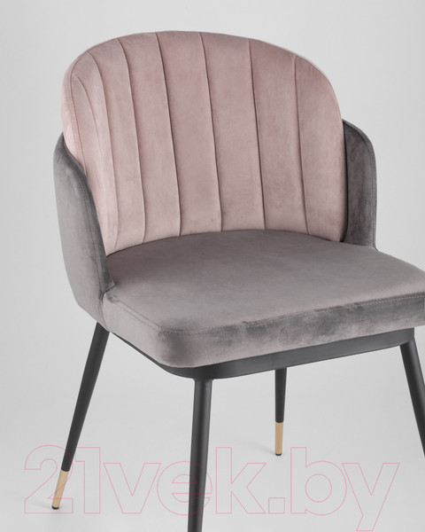Изображение товара Стул Stool Group Пенелопа / FDC8054 FUT-81 + FUT-64 (вельвет темно-серый/розовый)